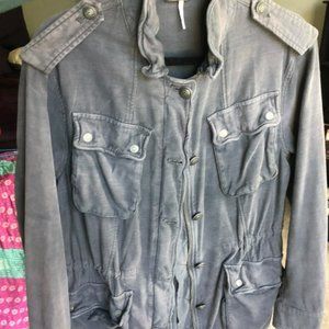 Free People Gray Utility Jacket